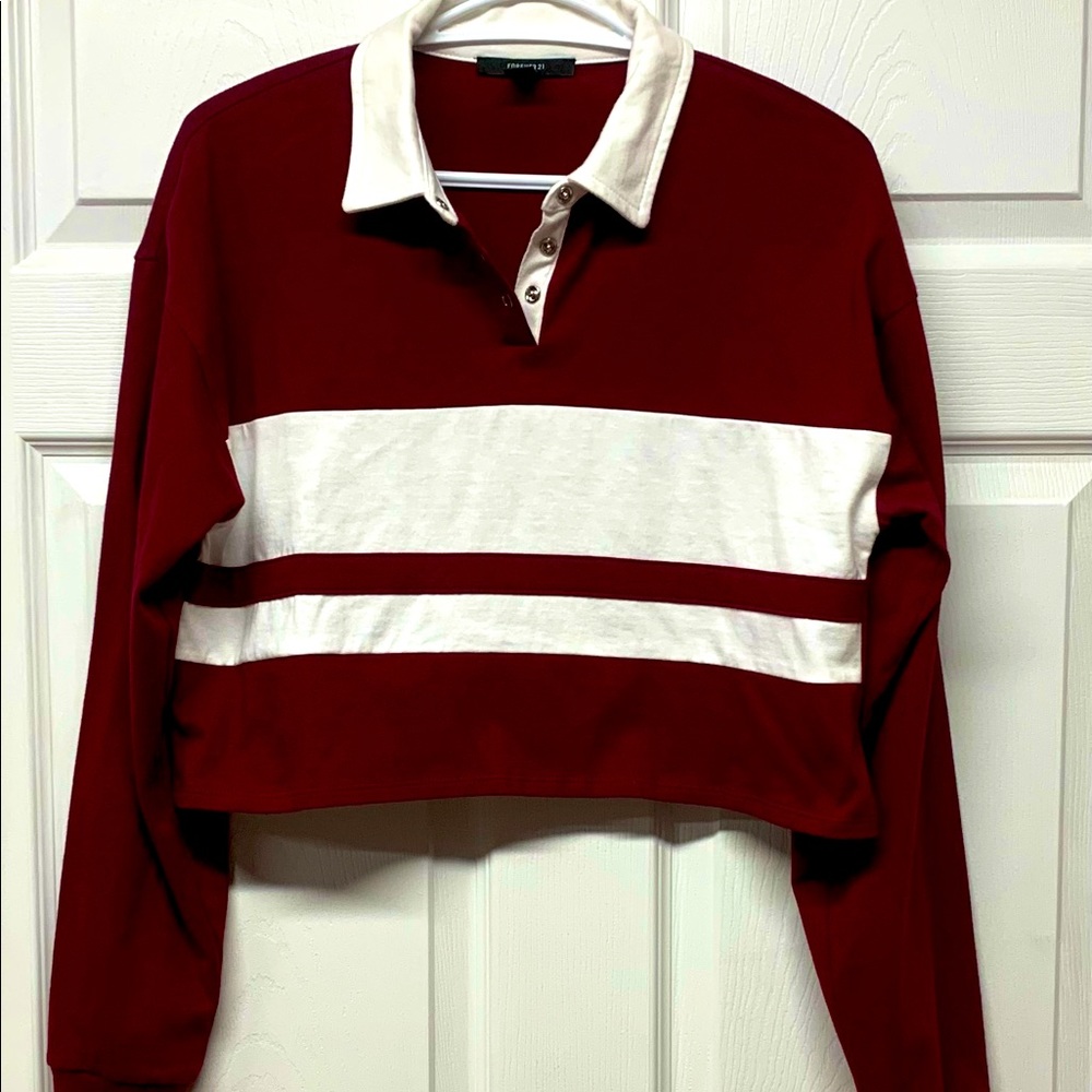 NEW F21 Collegiate Cropped Shirt